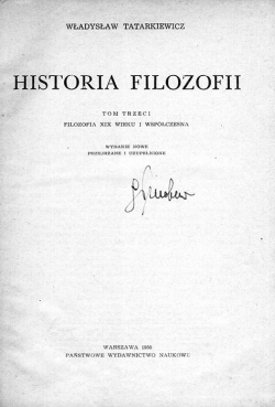 WLADYSLAW TATARKIEWICZ. HISTORIA FILOZOFII. TOM TRZECI