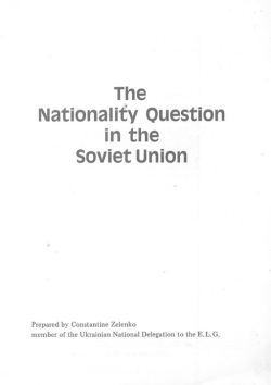 The Nationality Question in the Soviet union
